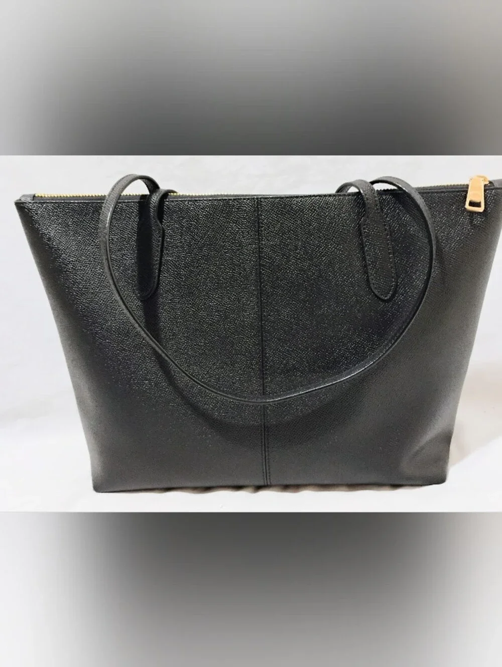 Coach Gallery Cross-grain Leather Zip Top Tote